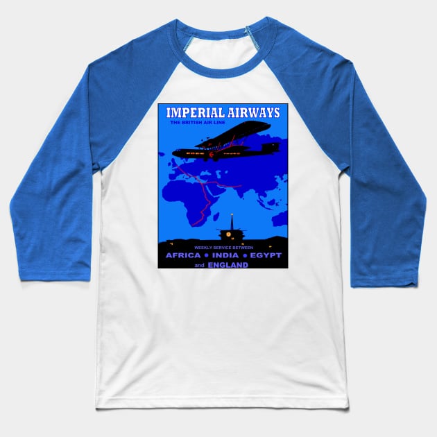 Imperial airways Vintage Travel and Tourism Advertising Print Baseball T-Shirt by posterbobs